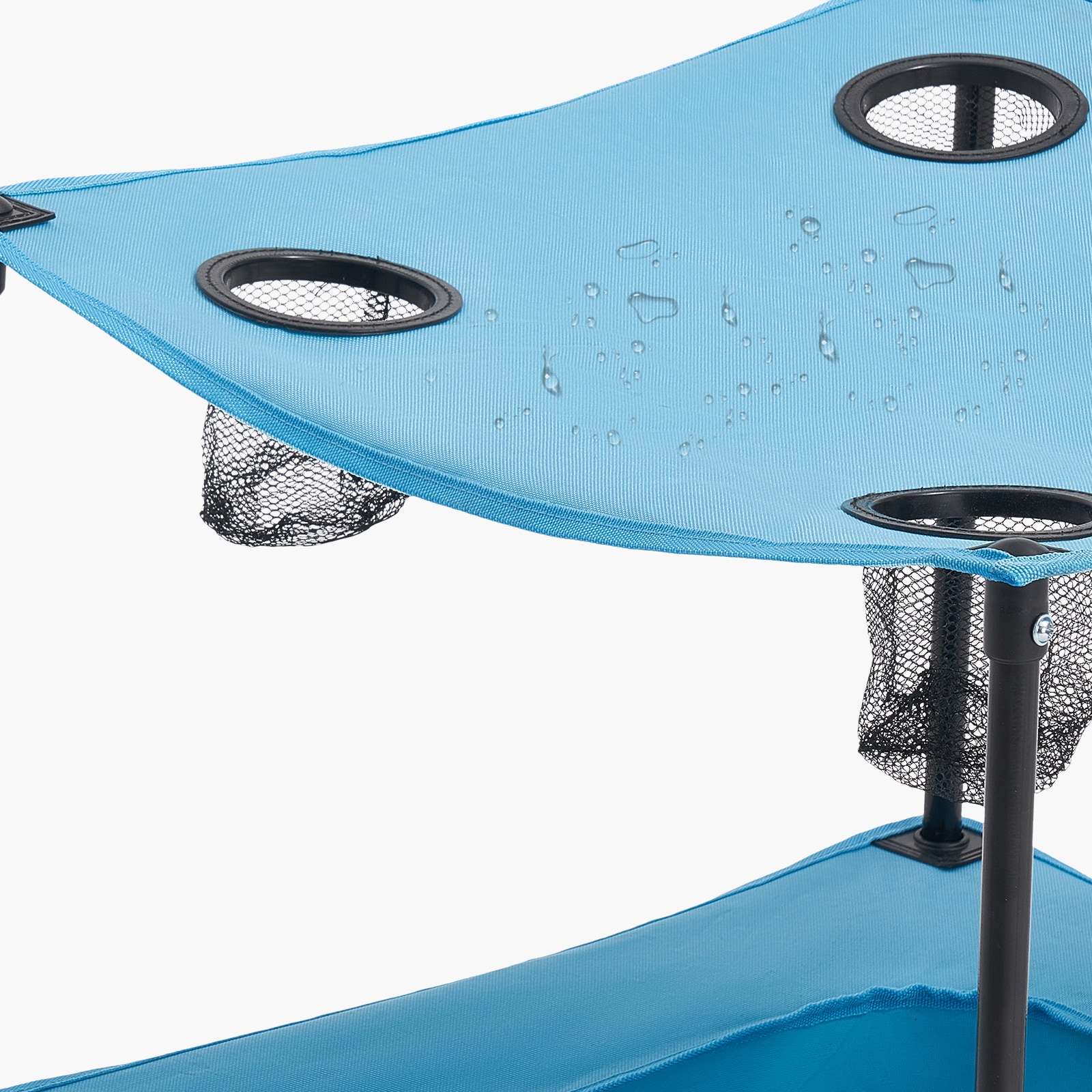 Folding Portable Camping Table Oxford Outdoor Picnic Square Table 4 Cup Holders_voghion.com
